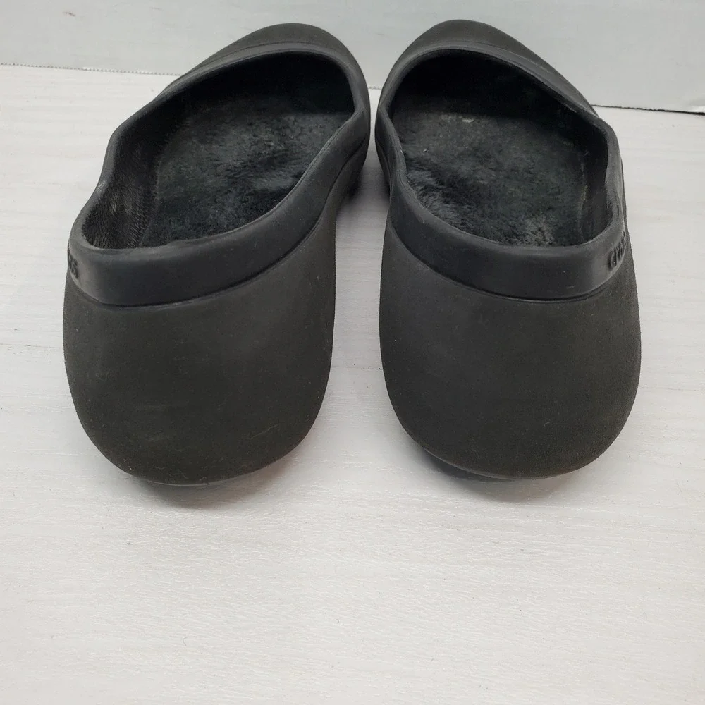 Crocs Women's Black Fleece Lined Ballet Flats Size 7 Slip On Shoes